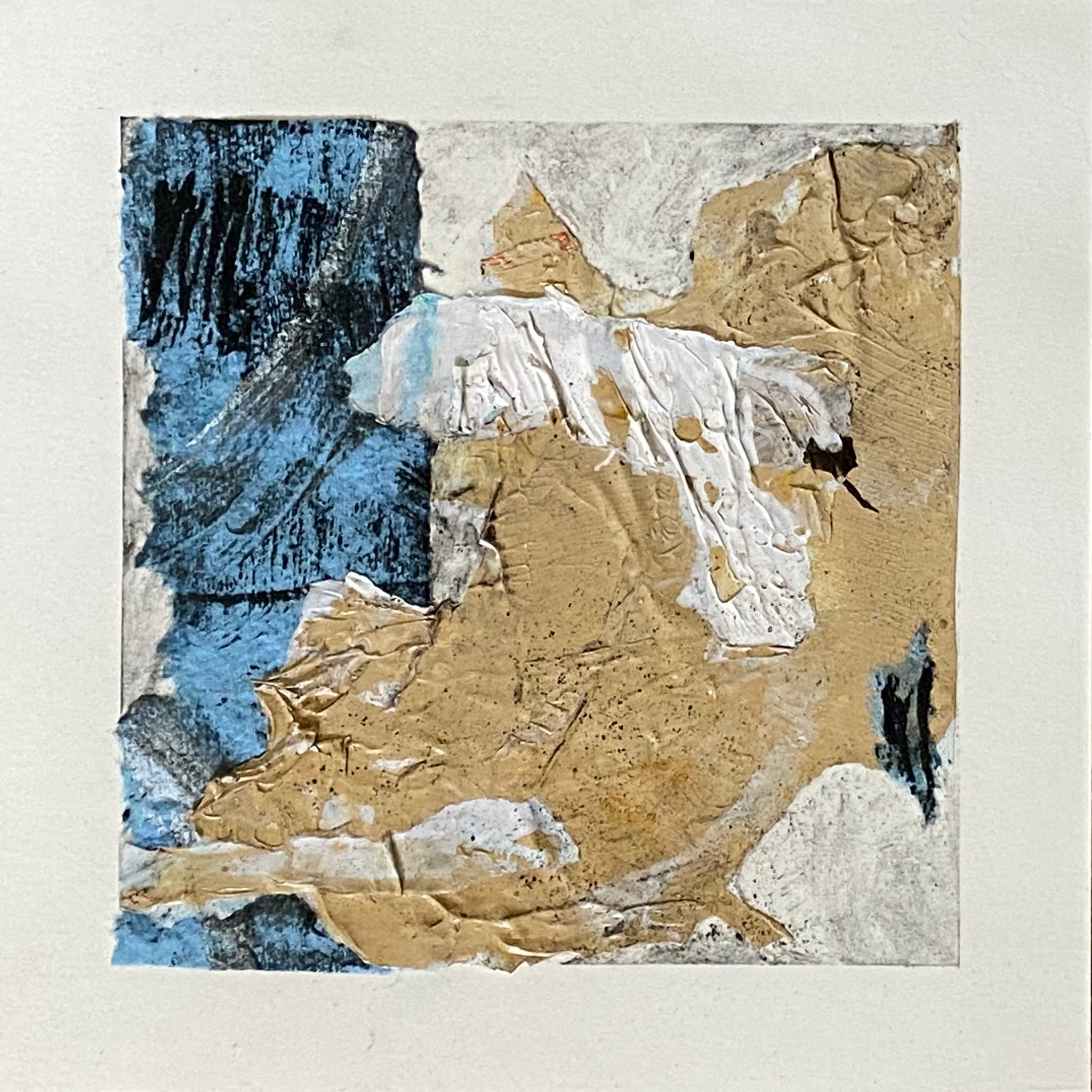 Juanita Bellavance, Ocean terrain, 2020, Collage on paper, 6 x 6 inches. Unframed
