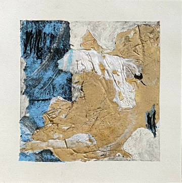 Juanita Bellavance, Ocean terrain, 2020, Collage on paper, 6 x 6 inches. Unframed