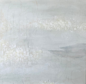 The Pond in February 6, From the Nature’s Botanics Portfolio, 2023, Acrylic on canvas, 24 x 24 inches.