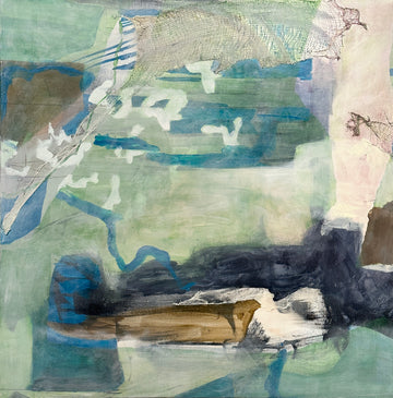 Day of the Fisherman 2, 2019, Mixed Media on canvas, 36 x 36 inches