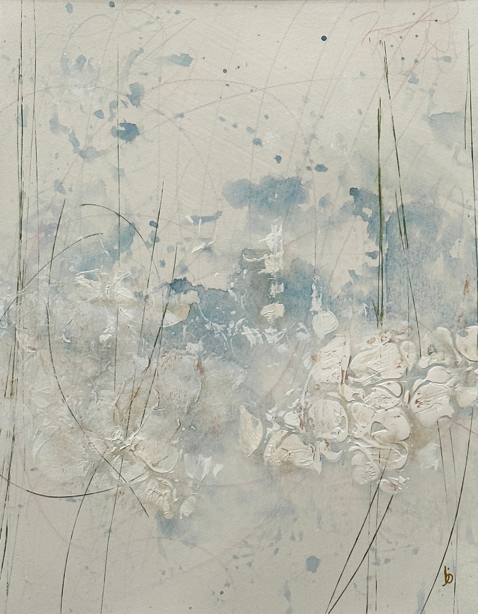 Nature’s Florals 4, 2023, Acrylic on paper, 14 x 11 inches, matted to 20 x 16 inches