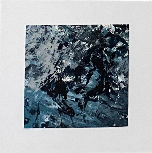 Juanita Bellavance, Mini collage 62, mixed media on paper, 4 x 4 inches, Double Matted