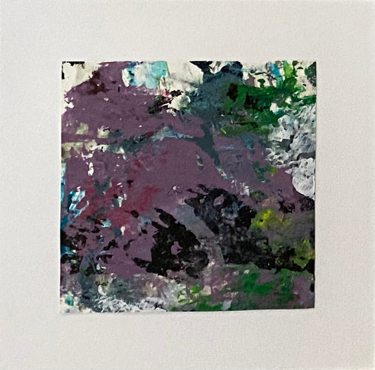 Juanita Bellavance, Mini collage 65, mixed media on paper, 4 x 4 inches, Unframed