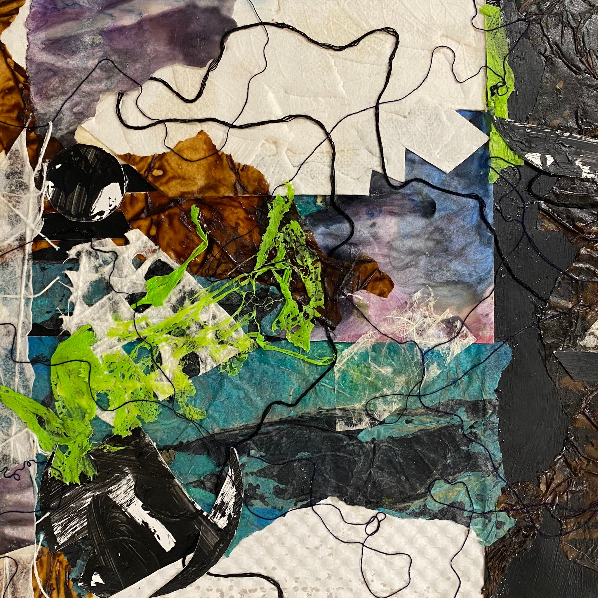 Juanita Bellavance, Rabatment 1, 2014, Collage on canvas, 11 x 24 inches