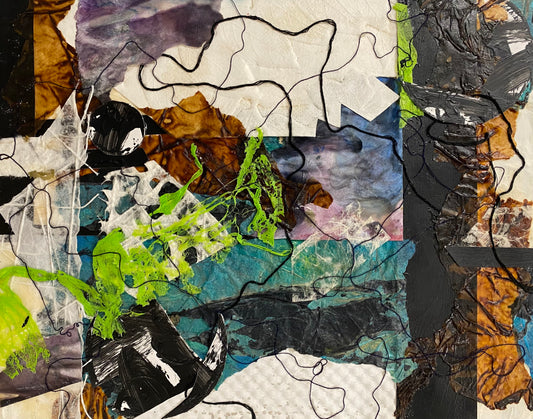 Juanita Bellavance, Rabatment 1, 2014, Collage on canvas, 11 x 24 inches