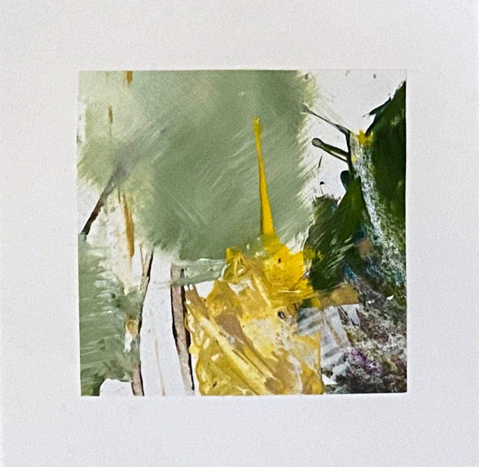 Juanita Bellavance, Mini collage 89, mixed media on paper, 4 x 4 inches, Unframed