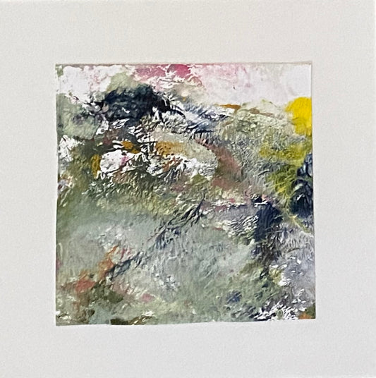 Juanita Bellavance, Mini collage 69, mixed media on paper, 4 x 4 inches, Unframed