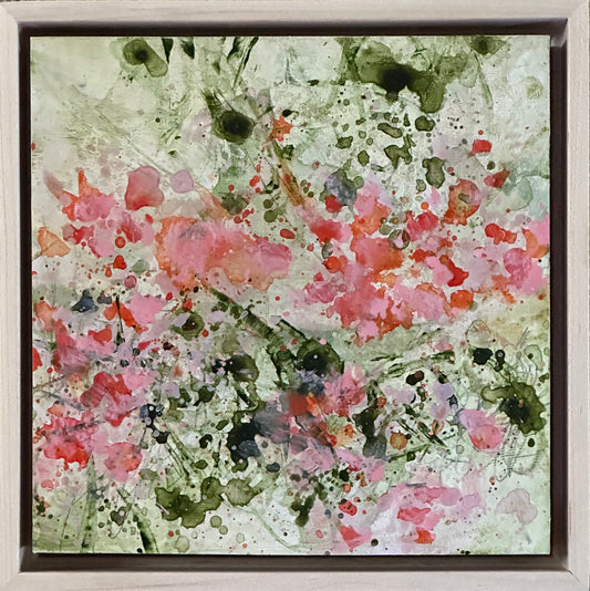 December 21, Juanita Bellavance, Azalea Season is Back, From the 25 Days of Minis Portfolio, 2022, Acrylic on panel, 8 x 8 inches, Framed-9.5 x 9.5 inches
