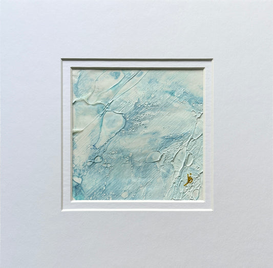 Mini Art 41 2023, Acrylic on paper, 4 x 4 inches, matte 8 x 8 inches, framed 8x8 inches